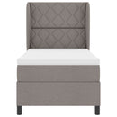 vidaXL Boxrugós ágy matracmal fejtámlával Tópszínű 100 x 200 cm szövet