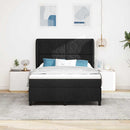 vidaXL Boxrugós ágy fejtámlával Fekete 140 x 190 cm szövet