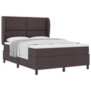 vidaXL Boxrugós ágy fejtámlával sötétbarna 140 x 190 cm szövet