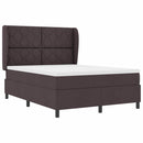 vidaXL Boxrugós ágy fejtámlával sötétbarna 140 x 190 cm szövet