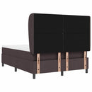 vidaXL Boxrugós ágy fejtámlával sötétbarna 140 x 190 cm szövet