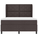 vidaXL Boxrugós ágy fejtámlával sötétbarna 140 x 190 cm szövet