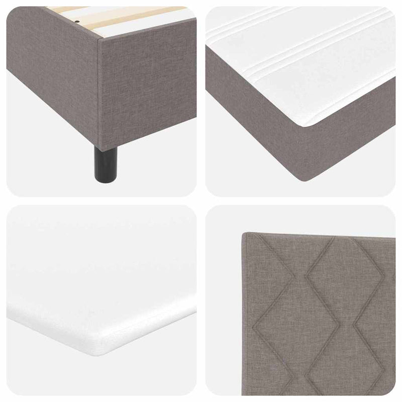 vidaXL Boxrugós ágy matracmal fejtámlával Tópszínű 140 x 190 cm szövet