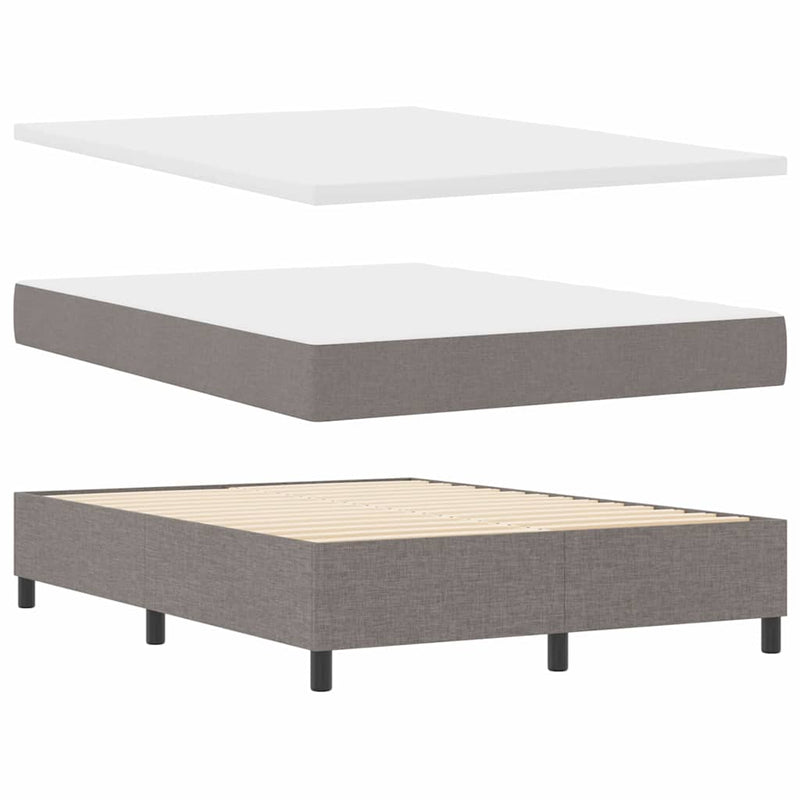 vidaXL Boxrugós ágy matracmal fejtámlával Tópszínű 140 x 190 cm szövet
