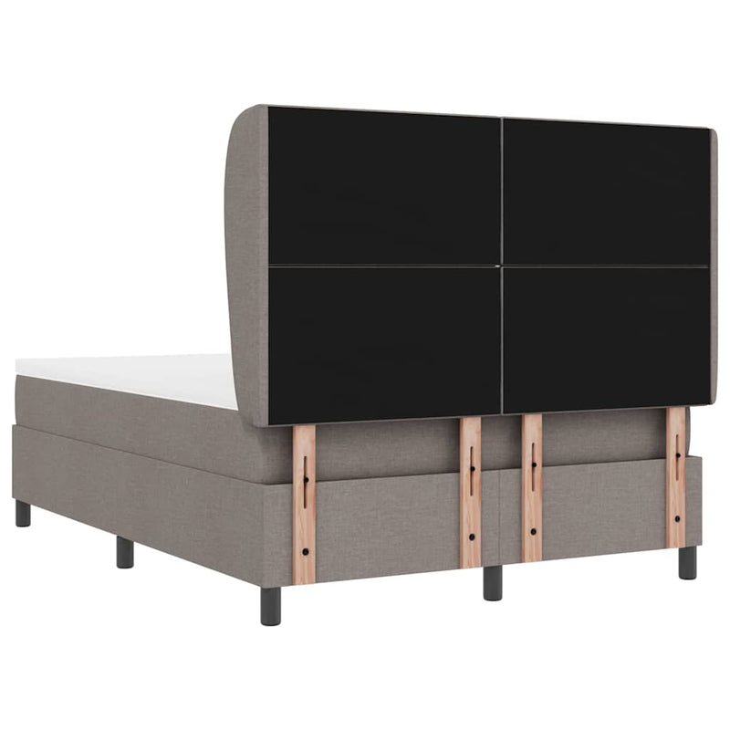 vidaXL Boxrugós ágy matracmal fejtámlával Tópszínű 140 x 190 cm szövet