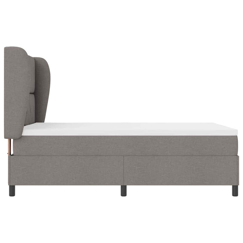 vidaXL Boxrugós ágy matracmal fejtámlával Tópszínű 140 x 190 cm szövet