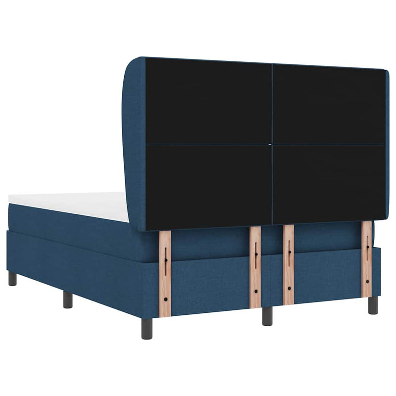 vidaXL Boxrugós ágy matracmal fejtámlával Kék 140 x 190 cm szövet