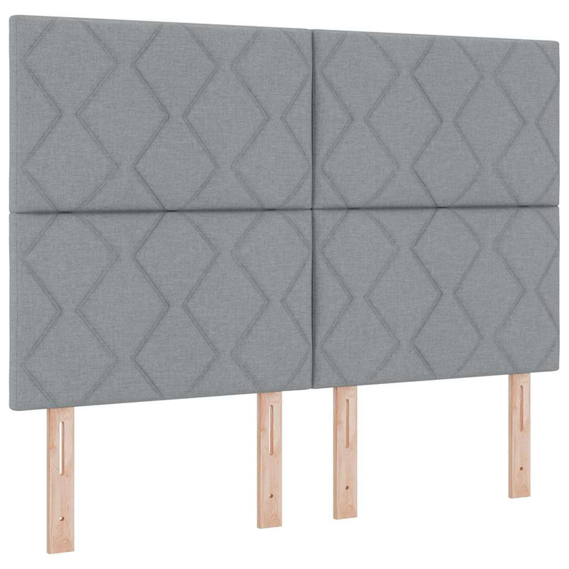 vidaXL Boxrugós ágy matracmal Világosszürke 140 x 200 cm szövet