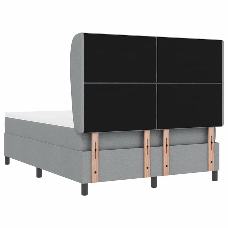 vidaXL Boxrugós ágy matracmal Világosszürke 140 x 200 cm szövet