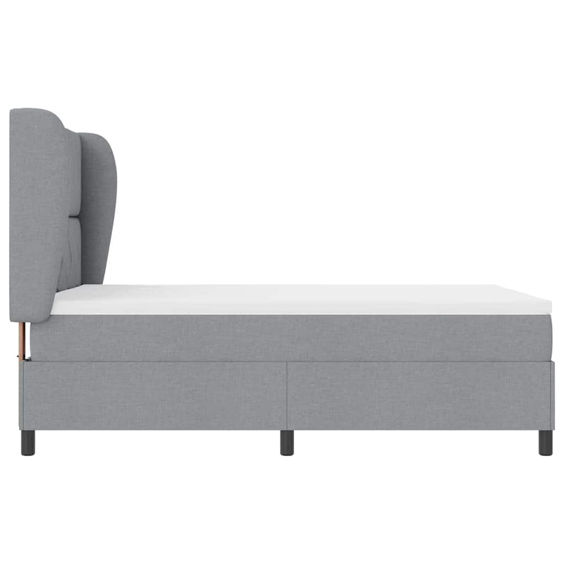 vidaXL Boxrugós ágy matracmal Világosszürke 140 x 200 cm szövet