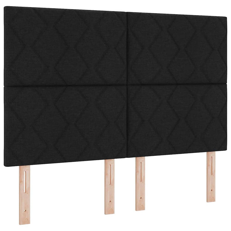 vidaXL Boxrugós ágy matracmal fejtámlával Fekete 140 x 200 cm szövet