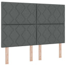 vidaXL Boxrugós ágy fejtámlával Sötétszürke 160 x 200 cm szövet