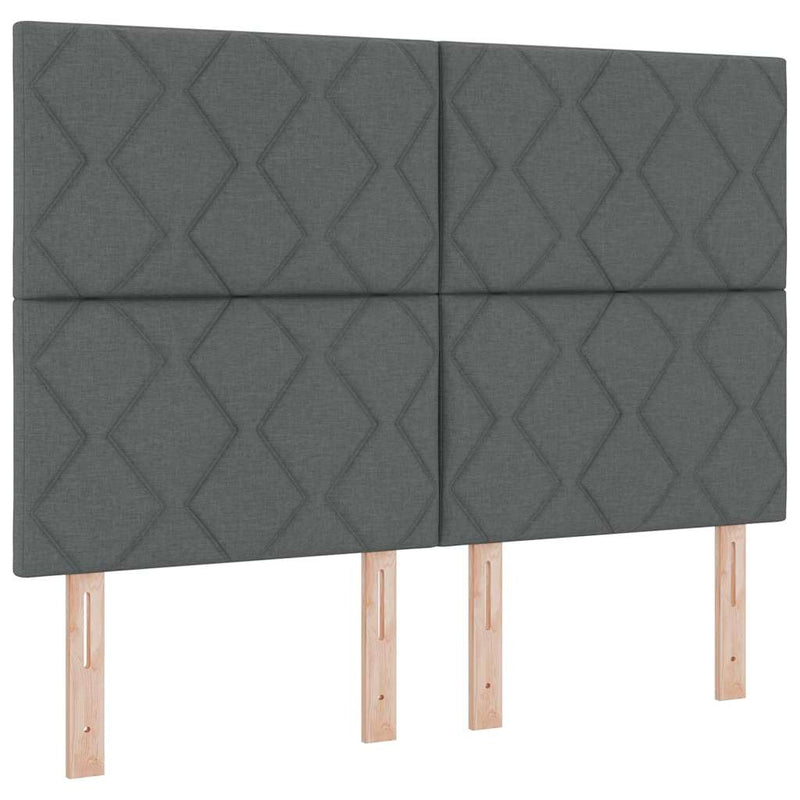 vidaXL Boxrugós ágy matracmal Sötétszürke 160 x 200 cm szövet