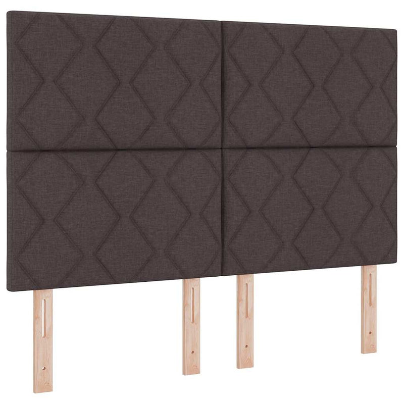 vidaXL Boxrugós ágy matracmal sötétbarna 160 x 200 cm szövet