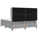 vidaXL Boxrugós ágy fejtámlával Világosszürke 180 x 200 cm szövet