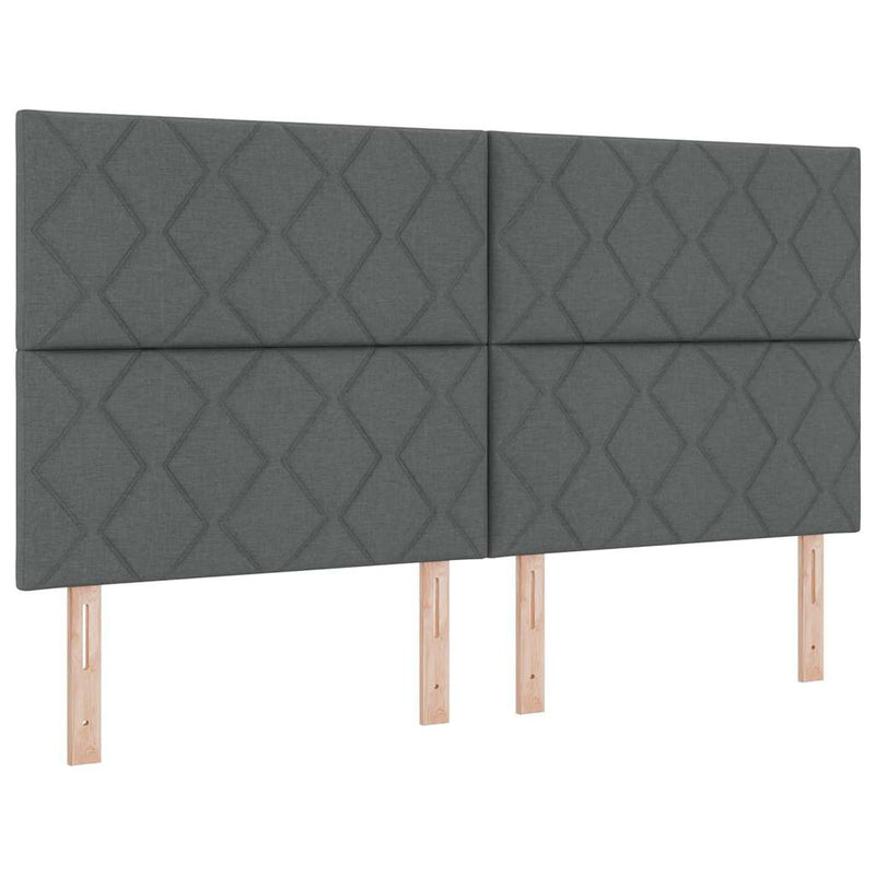 vidaXL Boxrugós ágy matracmal Sötétszürke 180 x 200 cm szövet