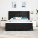 vidaXL Boxrugós ágy fejtámlával Fekete 180 x 200 cm szövet