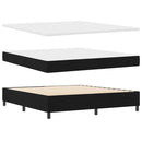 vidaXL Boxrugós ágy fejtámlával Fekete 180 x 200 cm szövet