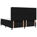 vidaXL Boxrugós ágy fejtámlával Fekete 180 x 200 cm szövet