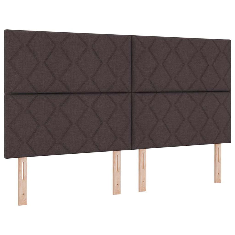 vidaXL Boxrugós ágy matracmal sötétbarna 180 x 200 cm szövet