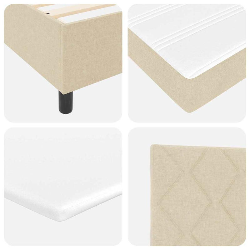 vidaXL Boxrugós ágy matracmal fejtámlával Krém 180 x 200 cm szövet