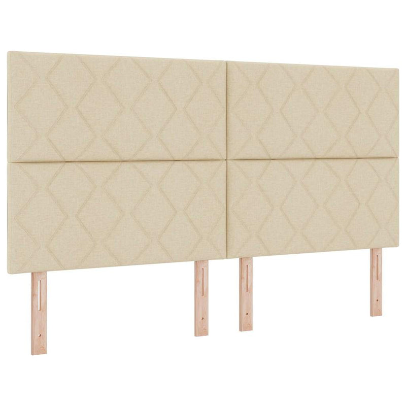 vidaXL Boxrugós ágy matracmal fejtámlával Krém 180 x 200 cm szövet