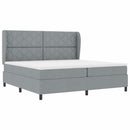 vidaXL Boxrugós ágy fejtámlával Világosszürke 200 x 200 cm szövet