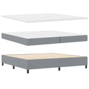 vidaXL Boxrugós ágy matracmal Világosszürke 200 x 200 cm szövet