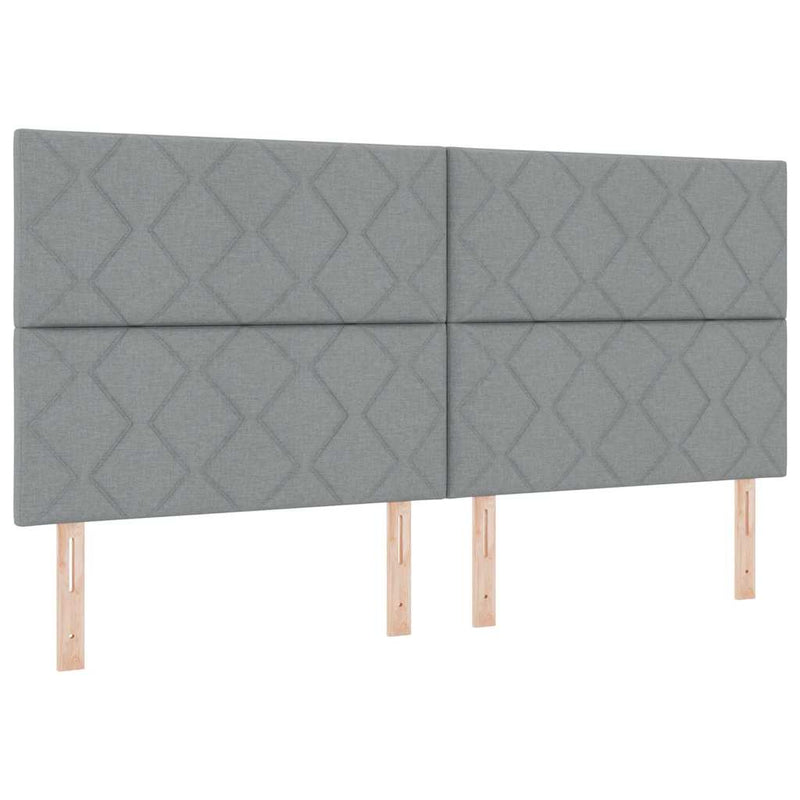 vidaXL Boxrugós ágy matracmal Világosszürke 200 x 200 cm szövet