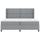 vidaXL Boxrugós ágy fejtámlával Világosszürke 200 x 200 cm szövet