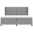 vidaXL Boxrugós ágy matracmal Világosszürke 200 x 200 cm szövet