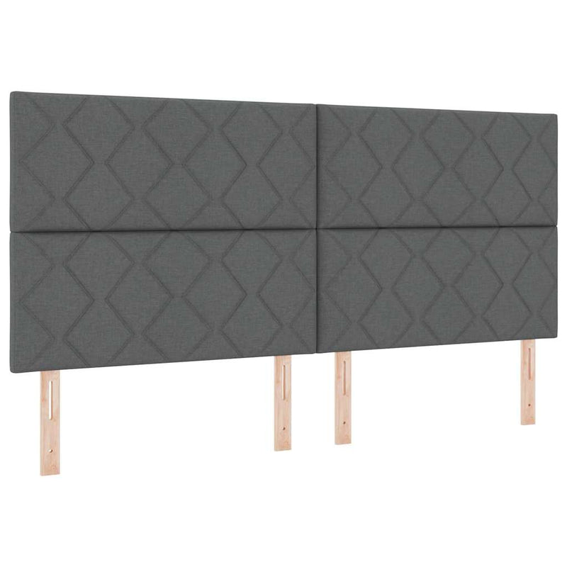 vidaXL Boxrugós ágy matracmal Sötétszürke 200 x 200 cm szövet