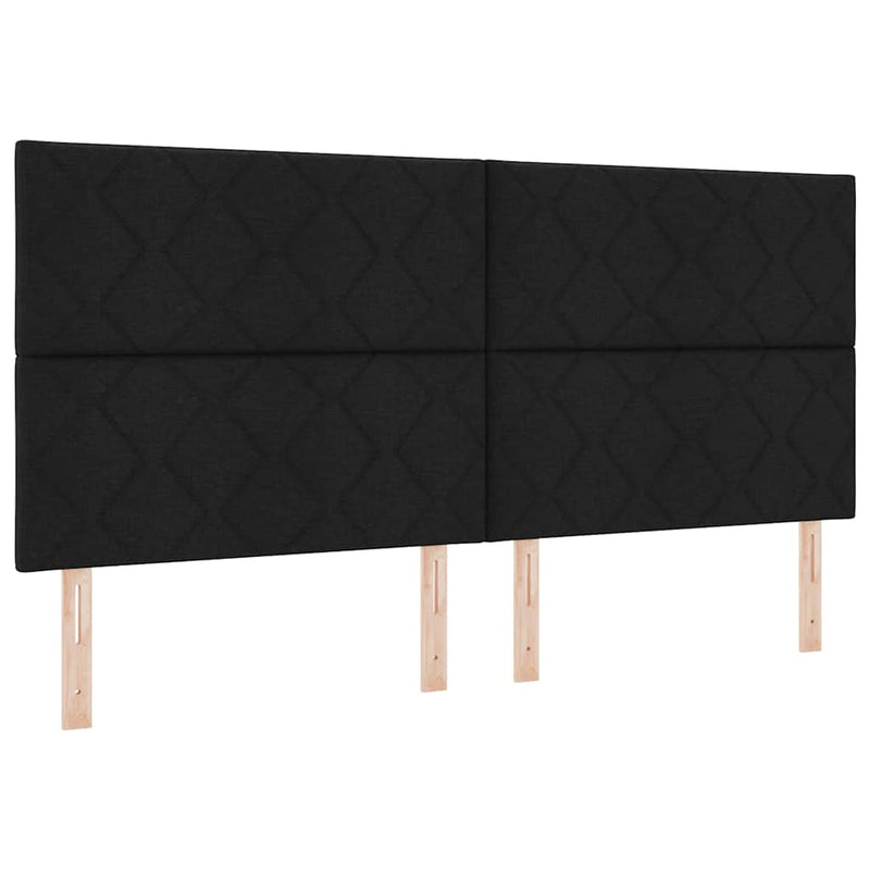 vidaXL Boxrugós ágy matracmal fejtámlával Fekete 200 x 200 cm szövet