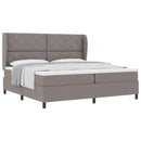 vidaXL Boxrugós ágy fejtámlával Tópszínű 200 x 200 cm szövet