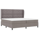 vidaXL Boxrugós ágy fejtámlával Tópszínű 200 x 200 cm szövet