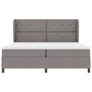 vidaXL Boxrugós ágy fejtámlával Tópszínű 200 x 200 cm szövet