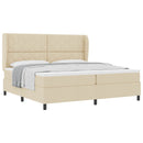 vidaXL Boxrugós ágy fejtámlával Krém 200 x 200 cm szövet