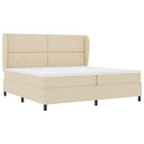vidaXL Boxrugós ágy fejtámlával Krém 200 x 200 cm szövet