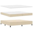 vidaXL Boxrugós ágy fejtámlával Krém 200 x 200 cm szövet