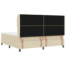 vidaXL Boxrugós ágy fejtámlával Krém 200 x 200 cm szövet