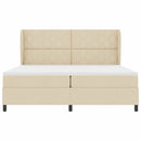 vidaXL Boxrugós ágy fejtámlával Krém 200 x 200 cm szövet