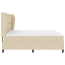 vidaXL Boxrugós ágy fejtámlával Krém 200 x 200 cm szövet