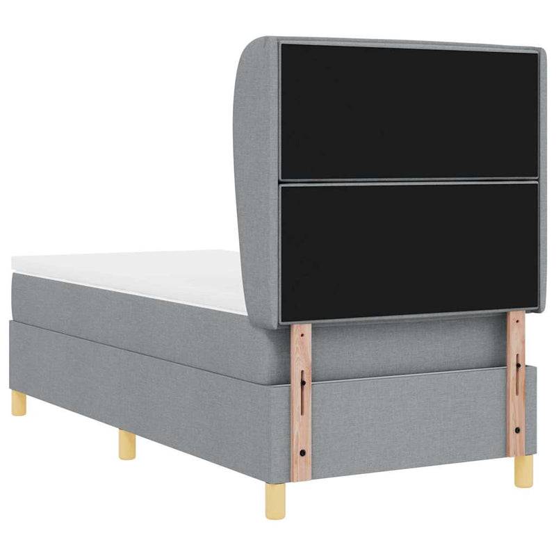 vidaXL Boxspring ágy matraccal Sötétszürke 90x190 cm Szövet matracmal