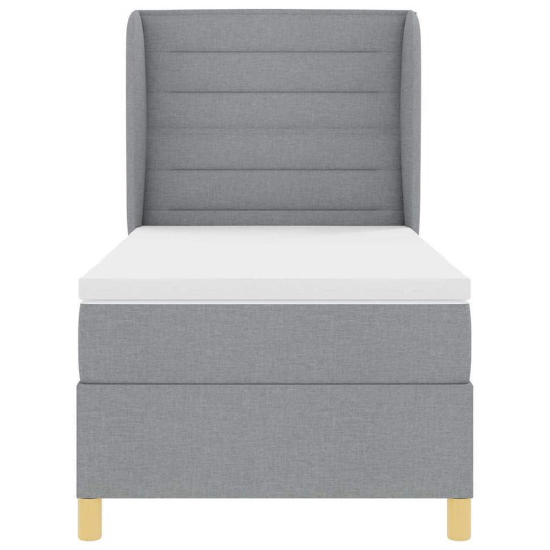 vidaXL Boxspring ágy matraccal Sötétszürke 90x190 cm Szövet matracmal