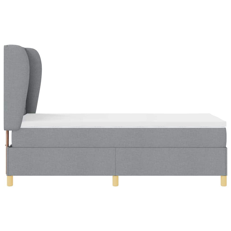 vidaXL Boxspring ágy matraccal Sötétszürke 90x190 cm Szövet matracmal
