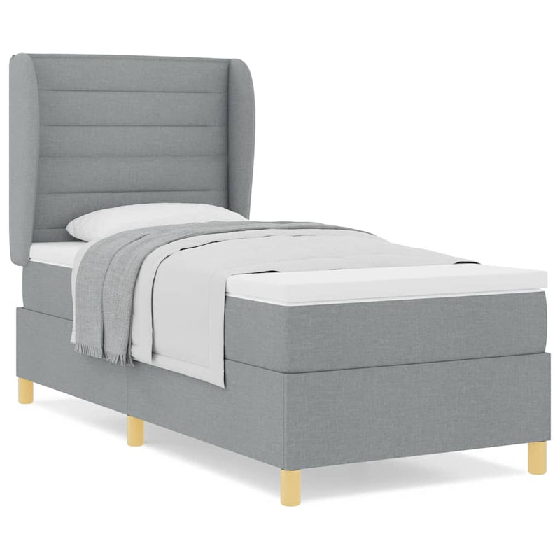vidaXL Boxspring ágy matraccal Sötétszürke 90x190 cm Szövet matracmal