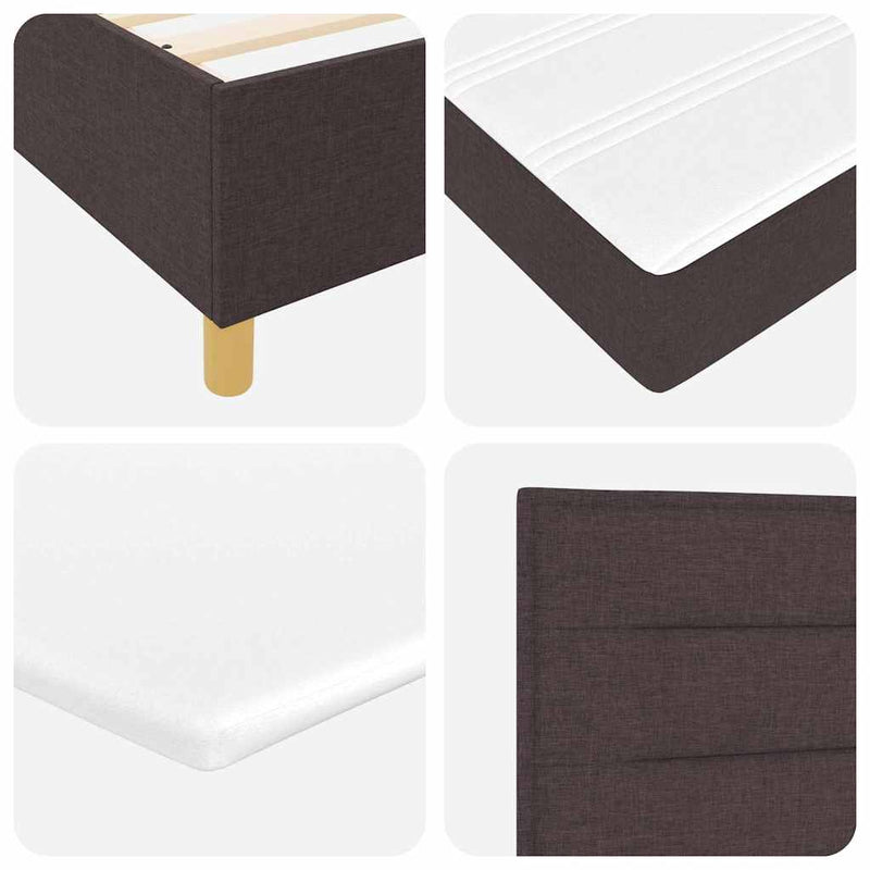 vidaXL Boxspring ágy matraccal Sötétszürke 90x190 cm Szövet sötétbarna