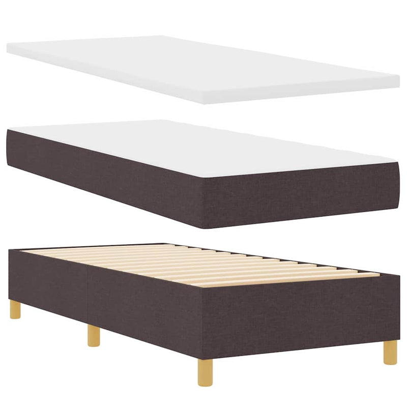 vidaXL Boxspring ágy matraccal Sötétszürke 90x190 cm Szövet sötétbarna
