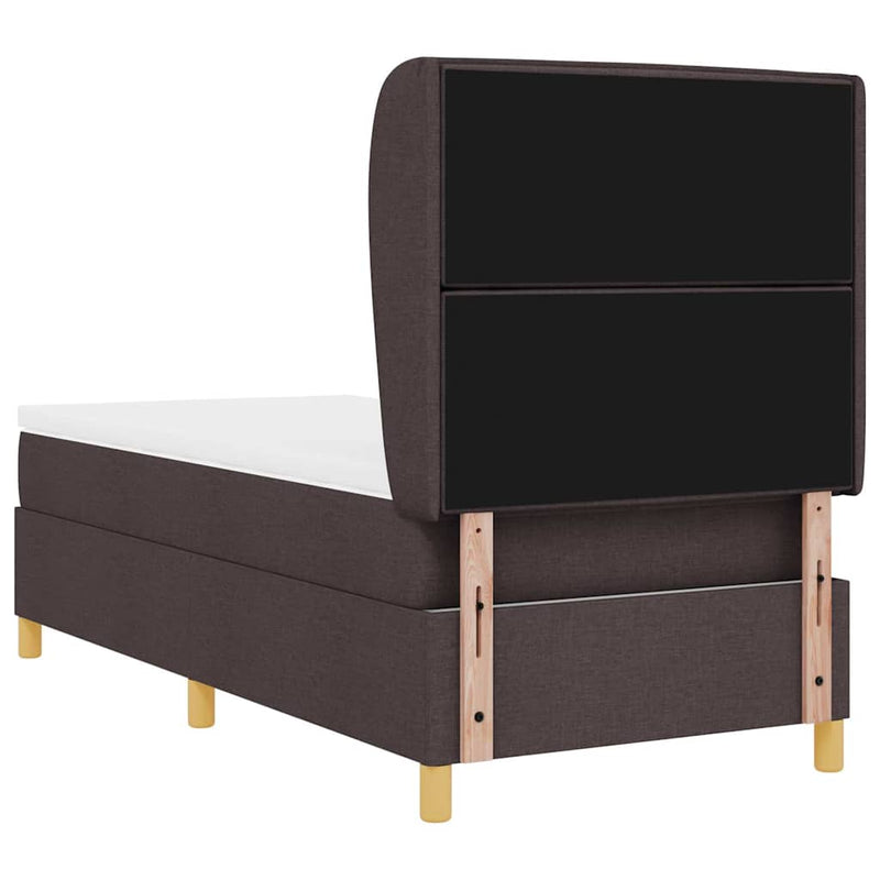 vidaXL Boxspring ágy matraccal Sötétszürke 90x190 cm Szövet sötétbarna