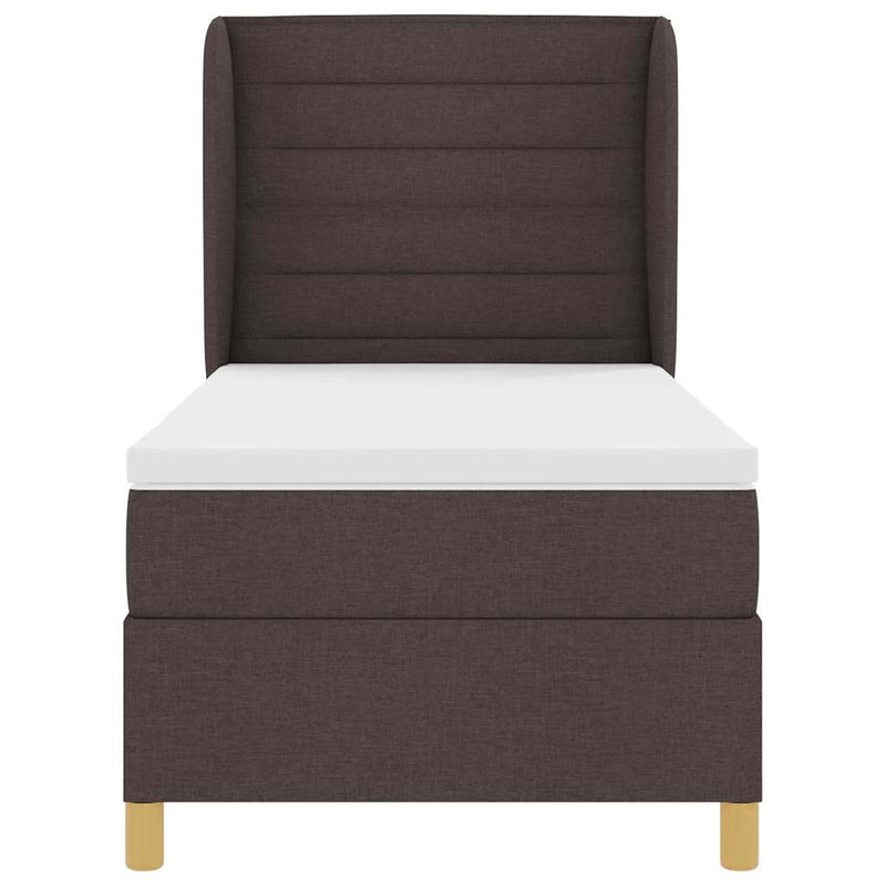 vidaXL Boxspring ágy matraccal Sötétszürke 90x190 cm Szövet sötétbarna
